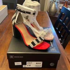 INC black and silver heel size 8